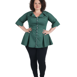 Elegantní Peplum Košile s Kapsami